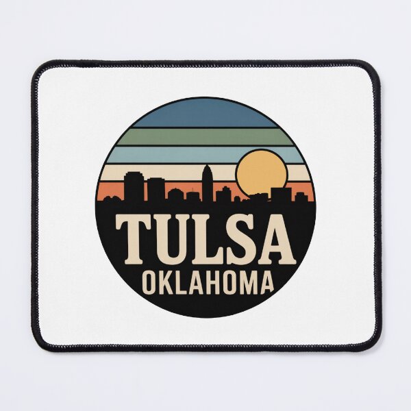 Item preview, Tulsa Oklahoma: Muted Stripes Skyline Golden Sun Dark designed and sold by CircinusStore.