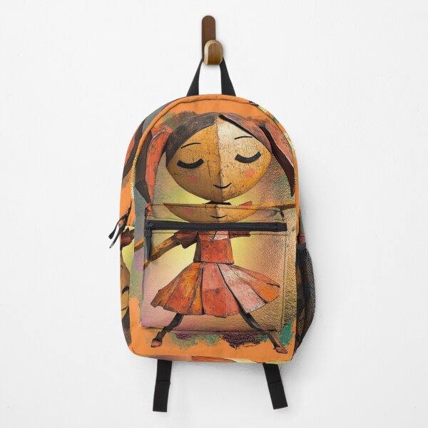 Item preview, Cute Wooden Doll Art – Rustic Handmade Girl Sculpture Illustration, Whimsical Folk Art, Colorful Aesthetic Design designed and sold by ChenEngEng.