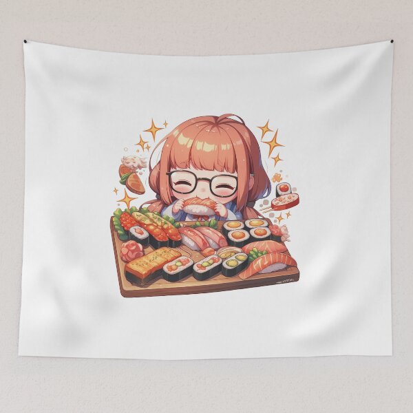 Item preview, Futaba Sakura Persona 5 Chibi Sushi Nerd Mode designed and sold by Spraykart.