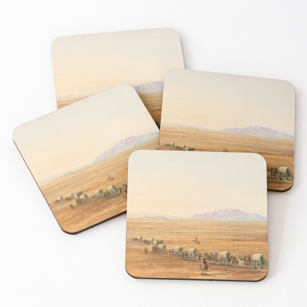 Item preview, Great Salt Lake Desert Wagon Train Western Landscape designed and sold by TheSoulOfArt.