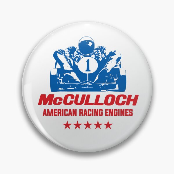 Item preview, McCulloch American racing engines - vintage karting -red & blue print designed and sold by retropetrol.