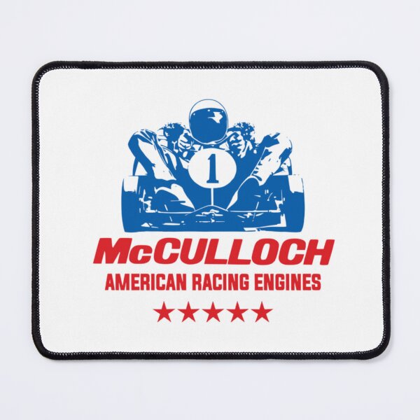 Item preview, McCulloch American racing engines - vintage karting -red & blue print designed and sold by retropetrol.