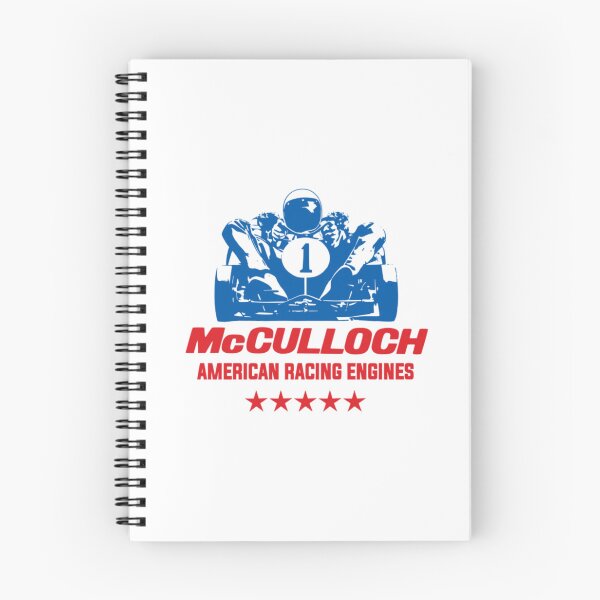 Item preview, McCulloch American racing engines - vintage karting -red & blue print designed and sold by retropetrol.