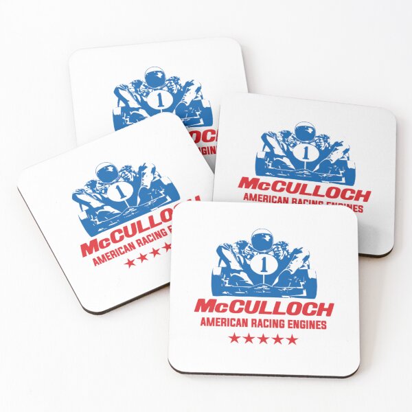 Item preview, McCulloch American racing engines - vintage karting -red & blue print designed and sold by retropetrol.