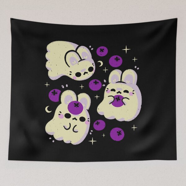 Item preview, Cute Bunny Ghosts and Blueberries designed and sold by xMorfina.