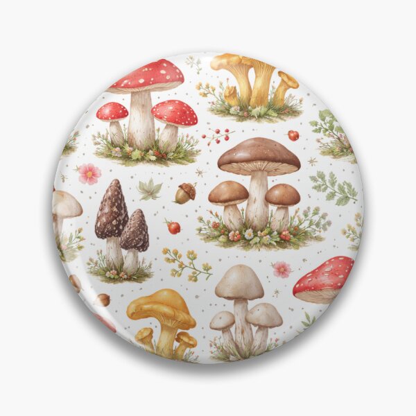 Item preview, Vintage Mushroom Pattern Botanical Illustration designed and sold by DreamPixelPrint.