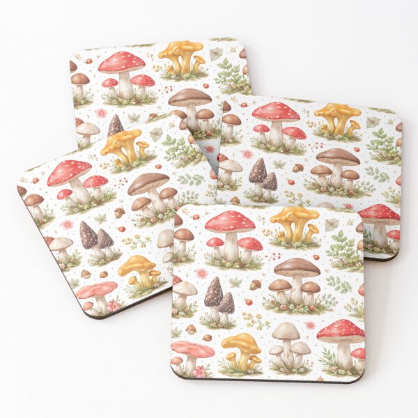 Item preview, Vintage Mushroom Pattern Botanical Illustration designed and sold by DreamPixelPrint.