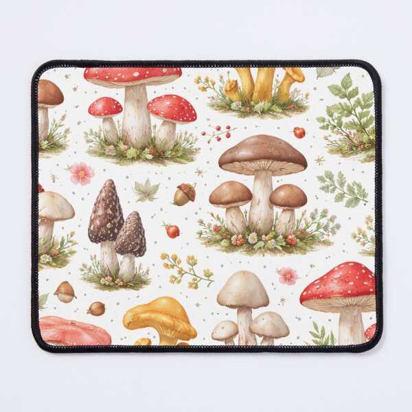 Item preview, Vintage Mushroom Pattern Botanical Illustration designed and sold by DreamPixelPrint.