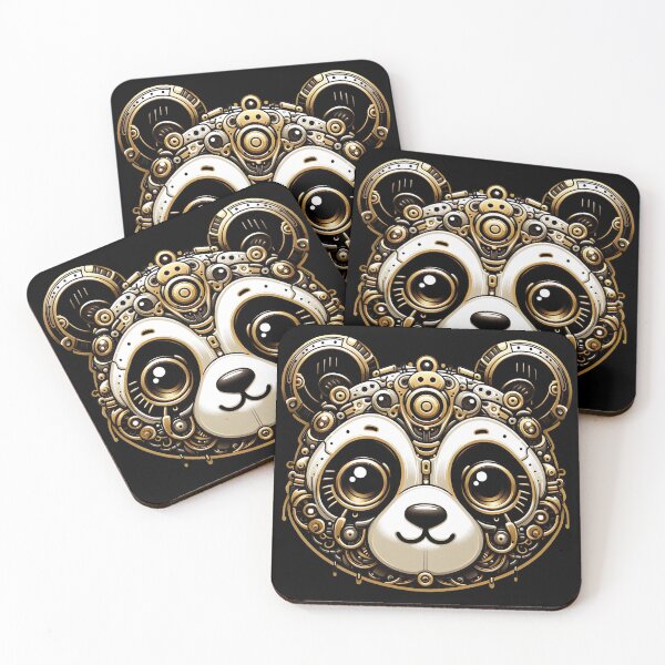 Item preview, Mechanical Panda Steampunk Futuristic Kawaii designed and sold by FlavaVerda.
