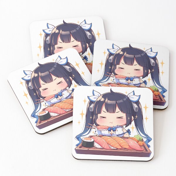 Item preview, Hestia Pick Up Girls Dungeon Chibi Sushi Snack Time designed and sold by Spraykart.