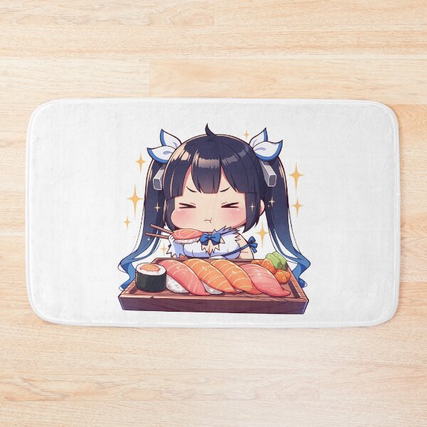 Item preview, Hestia Pick Up Girls Dungeon Chibi Sushi Snack Time designed and sold by Spraykart.