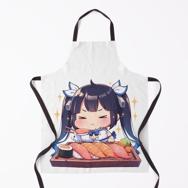 Item preview, Hestia Pick Up Girls Dungeon Chibi Sushi Snack Time designed and sold by Spraykart.