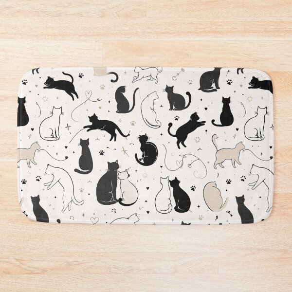 Item preview, Seamless Cat Pattern | Minimal Mixed Cat Design | Cute Pet Lover Print for Fabric, Apparel & Home Decor designed and sold by OpenDreamArts.