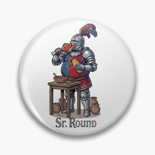 Item preview, Sr. Round - The Hungry Knight Medieval Banquet Pun designed and sold by Beto Santos.