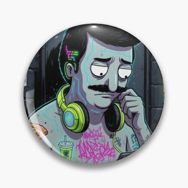 Item preview, “BOB BELCHER NEON BURGER‑OVERLOAD — GLITCH‑GRILL MASTER MODE” designed and sold by Print Fiction.