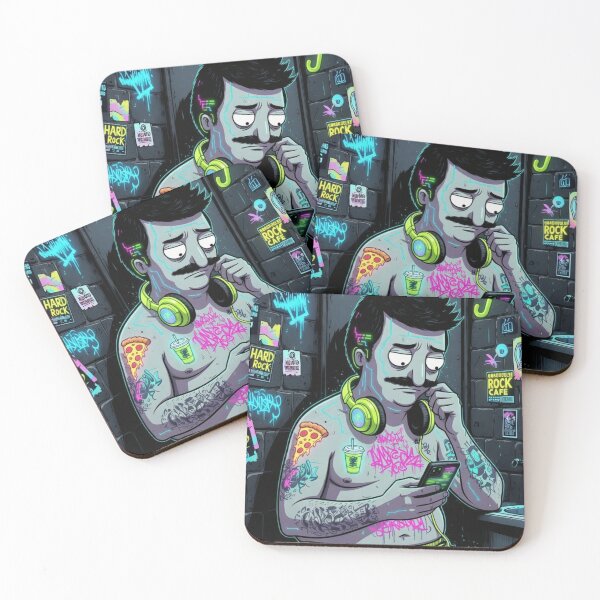 Item preview, “BOB BELCHER NEON BURGER‑OVERLOAD — GLITCH‑GRILL MASTER MODE” designed and sold by Print Fiction.