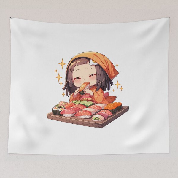 Item preview, Nadeko Sengoku Bakemonogatari Sushi Orange Hood Chibi designed and sold by Spraykart.
