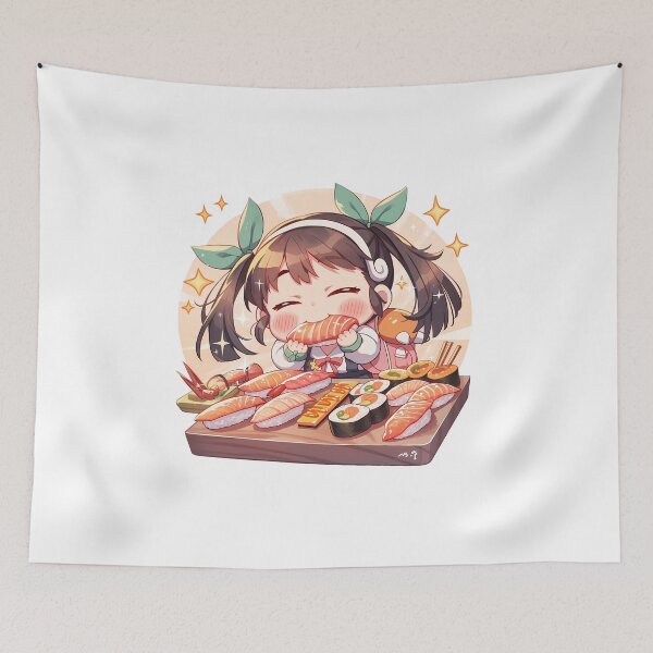 Item preview, Mayoi Hachikuji Bakemonogatari Sushi Happy Bite Chibi designed and sold by Spraykart.