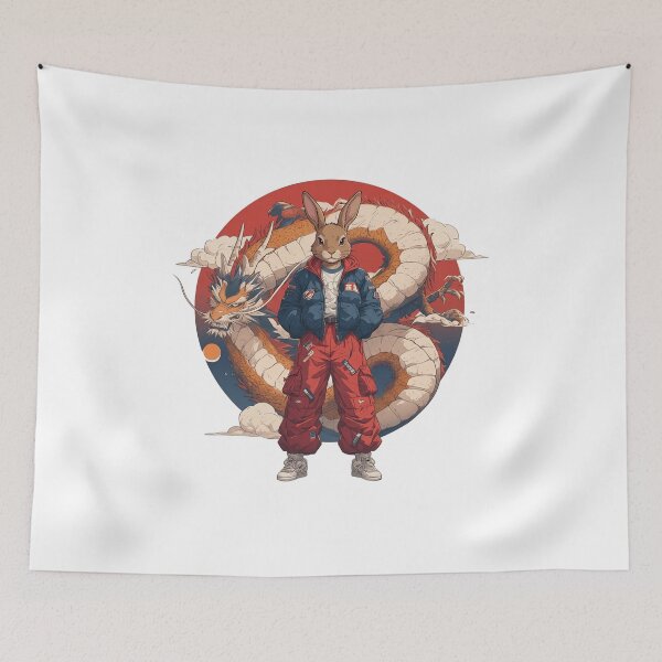 Item preview, Dragon Rider: Urban Streetwear Bunny designed and sold by gx2028.
