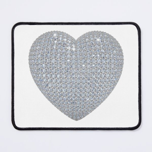 Item preview, 3D Rhinestone Heart Sticker - Princess Cut Clear Cubic Zirconia Crystals, Polished White Gold Setting, Domed Glossy Finish, Bridal Shower Gift for Her, Elegant Luxury Laptop Decal designed and sold by meetart15.