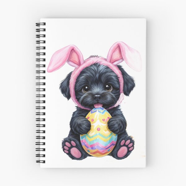 Item preview, Black Schnoodle Easter Puppy designed and sold by Kedspicedesign.