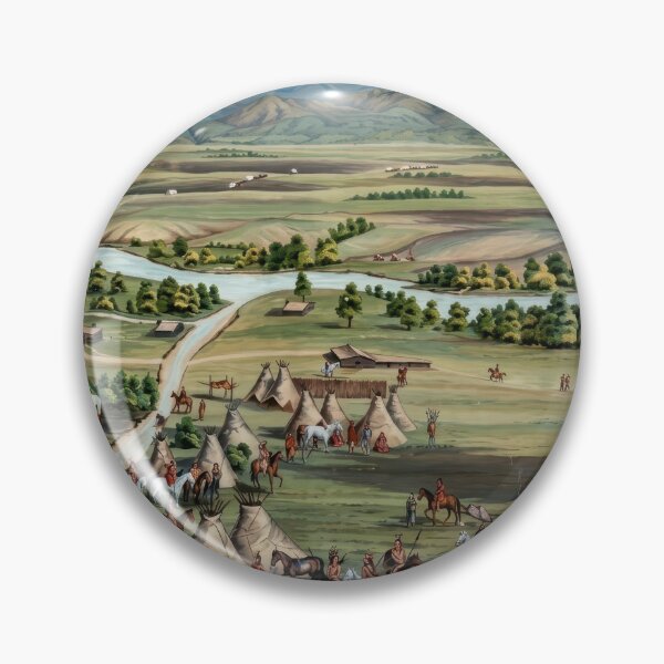 Item preview, Denver 1859 Frontier Settlement Wagon Camp Historical Illustration designed and sold by TheSoulOfArt.
