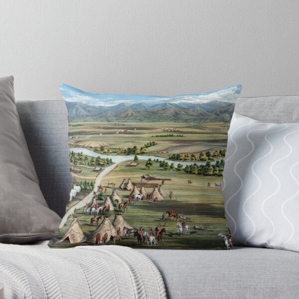 Item preview, Denver 1859 Frontier Settlement Wagon Camp Historical Illustration designed and sold by TheSoulOfArt.