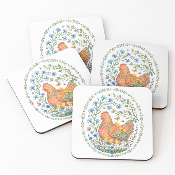 Item preview, Cute Chickens Spring Floral Vintage Easter designed and sold by SecretDicer.
