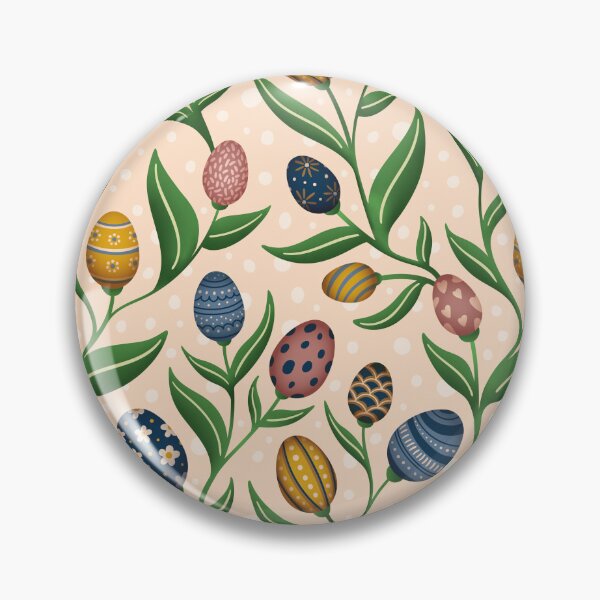 Item preview, Floral Easter egg pattern in beige – a spring-like, playful design designed and sold by InkofNocturna.