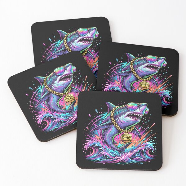 Item preview, Party Shark Madness – Neon Ocean Rave 1 designed and sold by RH Design Lab.