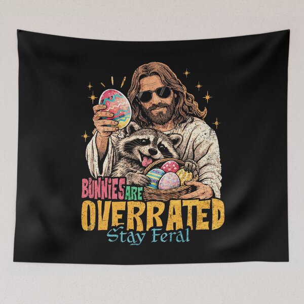 Item preview, Bunnies Are Overrated, Stay Feral! Raccoon Quote designed and sold by Ortigzitoun.