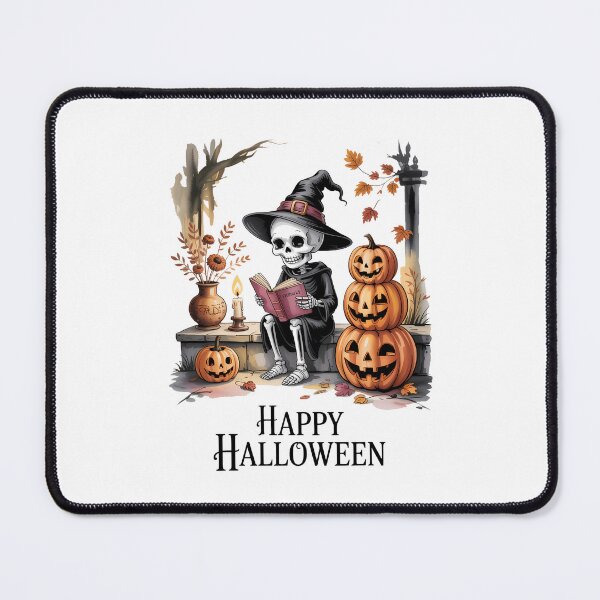 Item preview, Halloween A skeleton witch pumpkins autumn leaves designed and sold by VENOM0RIOT.