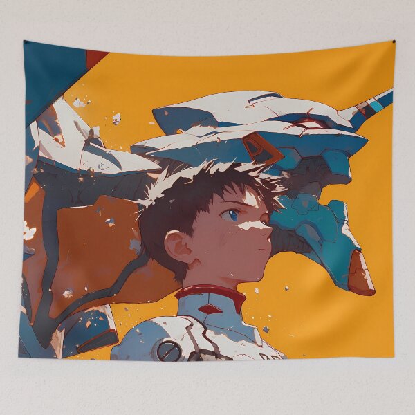Item preview, Shinji Ikari Neon Genesis Evangelion Orange Cinematic Mecha Moment designed and sold by Spraykart.