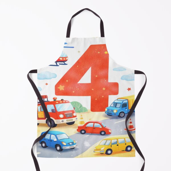 Item preview, Soft Pastel 4th Birthday Cars – Cute Vehicles Party Illustration designed and sold by myforestfog.