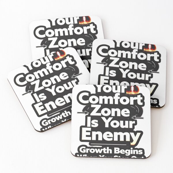 Item preview, Your Comfort Zone Is Your Enemy Sticker | Motivational Quote Gym Hustle Mindset Sticker | Growth Mindset Inspirational Typography Design designed and sold by Velmora Studio.