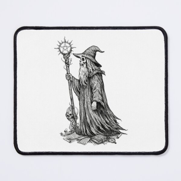 Item preview, Ancient Skeletal Sorcerer - Dark Occult Wizard Art designed and sold by JossDesign15.