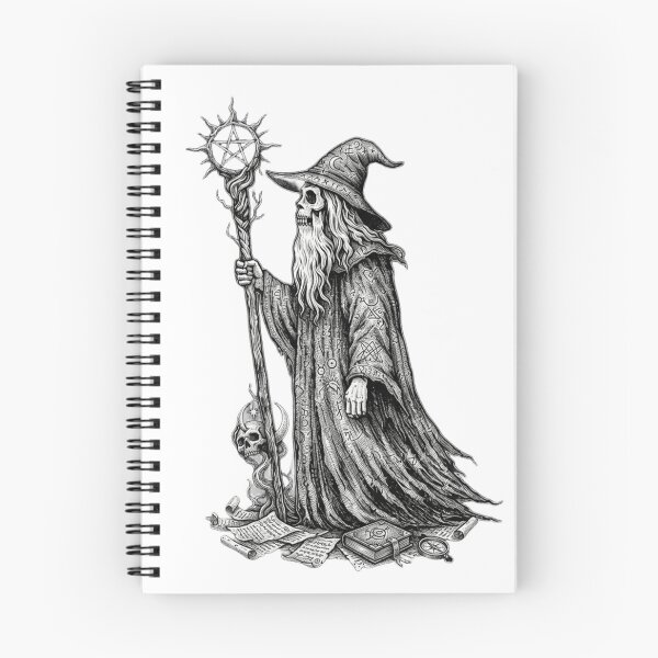 Item preview, Ancient Skeletal Sorcerer - Dark Occult Wizard Art designed and sold by JossDesign15.