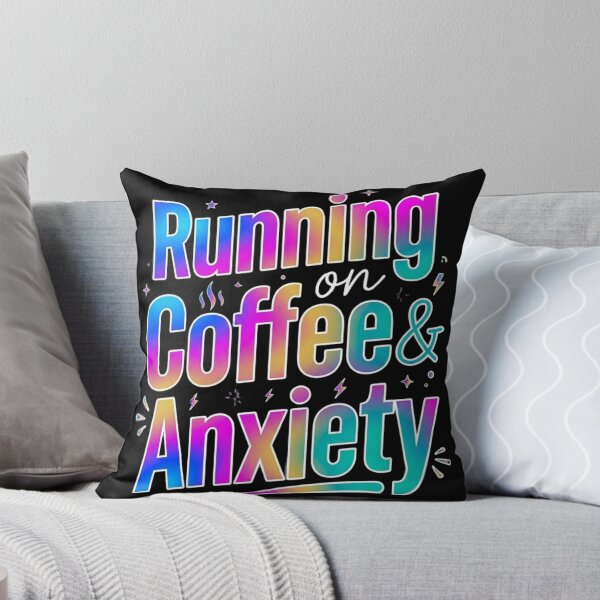 Artikelvorschau, Lustiges T-Shirt „Laufen mit Kaffee und Angstzuständen“, Humorvolles Shirt für Introvertierte mit Angstzuständen entworfen und verkauft von SarcasmThreads.