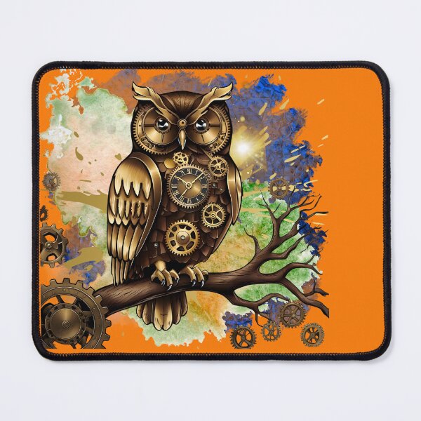 Item preview, Steampunk Owl Art – Mechanical Clockwork Owl Illustration, Vintage Gear Fantasy, Antique Gold Aesthetic Design designed and sold by ChenEngEng.