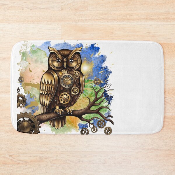 Item preview, Steampunk Owl Art – Mechanical Clockwork Owl Illustration, Vintage Gear Fantasy, Antique Gold Aesthetic Design designed and sold by ChenEngEng.