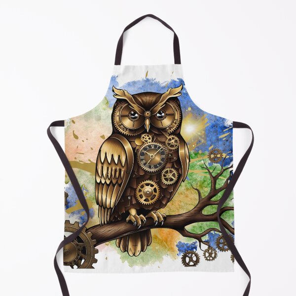 Item preview, Steampunk Owl Art – Mechanical Clockwork Owl Illustration, Vintage Gear Fantasy, Antique Gold Aesthetic Design designed and sold by ChenEngEng.