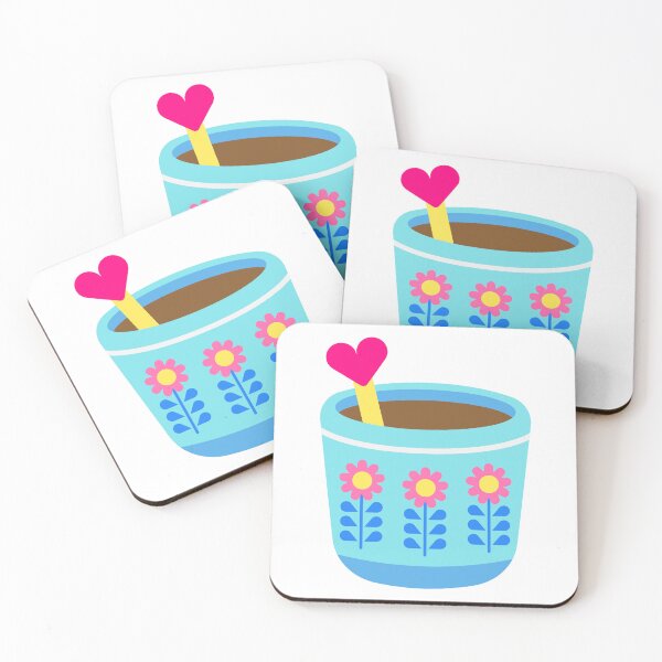 Item preview, Cute Nordic Floral Drink Cup with Heart Spoon Spring Theme designed and sold by nuchz.