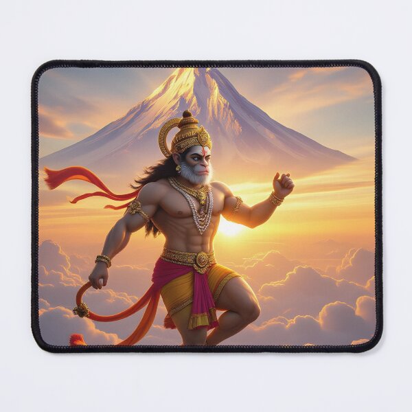 Item preview, “Flying Hanuman Carrying Mountain | Epic Mythological Scene” designed and sold by SoulGraphixx.