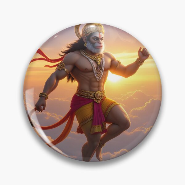 Item preview, “Flying Hanuman Carrying Mountain | Epic Mythological Scene” designed and sold by SoulGraphixx.