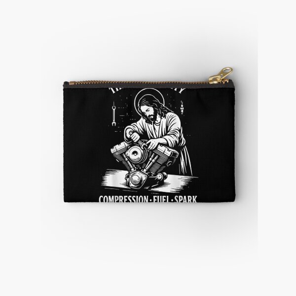 Item preview, The Holy Trinity Compression Fuel Spark Mechanic Jesus Garage Repair Humor Art designed and sold by LakenDraphil.