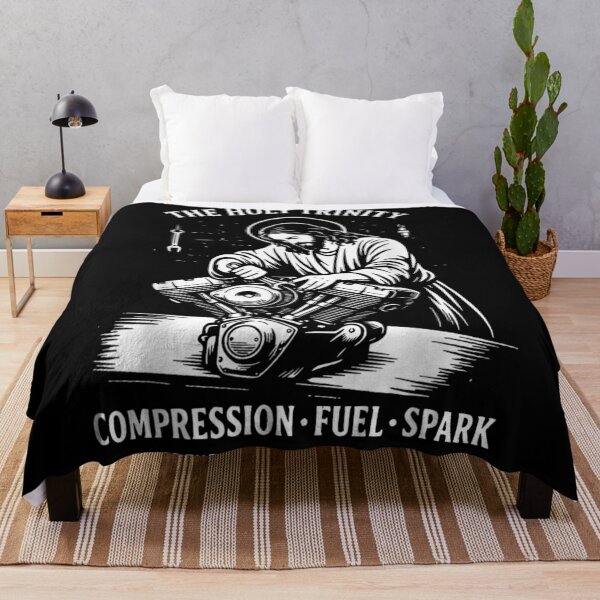 Item preview, The Holy Trinity Compression Fuel Spark Mechanic Jesus Garage Repair Humor Art designed and sold by LakenDraphil.