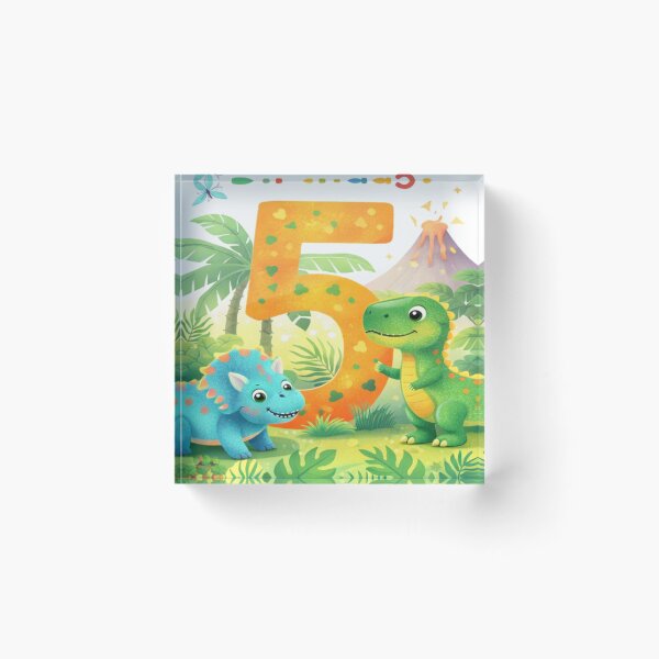 Item preview, Pastel Dinosaur 5th Birthday – Cute Soft Dino Party Illustration designed and sold by myforestfog.