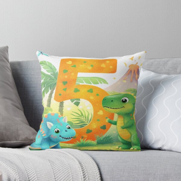 Item preview, Pastel Dinosaur 5th Birthday – Cute Soft Dino Party Illustration designed and sold by myforestfog.