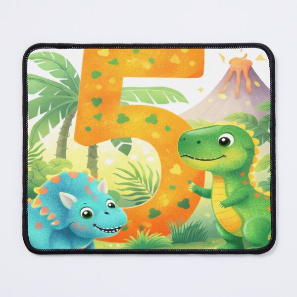 Item preview, Pastel Dinosaur 5th Birthday – Cute Soft Dino Party Illustration designed and sold by myforestfog.
