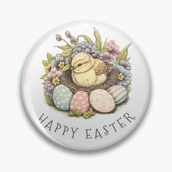 Item preview, Happy Easter Cute Chick Easter Eggs Floral Retro designed and sold by SecretDicer.